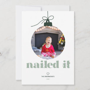 Nails It Foto Ornament Holiday Card Feiertagskarte