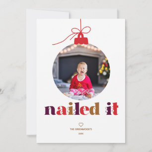 Nails It Foto Ornament Holiday Card Feiertagskarte