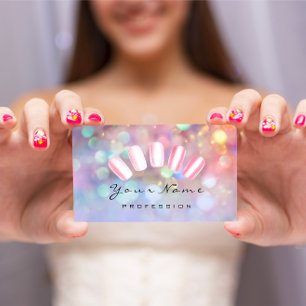 Nails Künstler Pink Wow Manicure Pedicure Hologra Visitenkarte