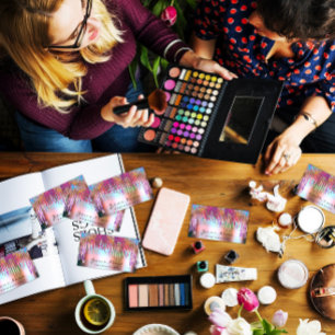 Nails Makeup Artist Holograph Rose Purple Glitter Visitenkarte