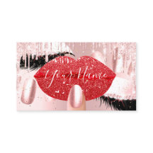 Nails Makeup Artist Red Kiss Lip Lash QRCODE Logo