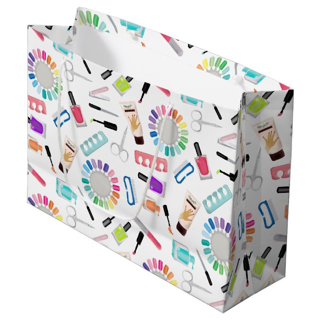 Nails Manicure Pedicure Beauty Salon  Große Geschenktüte (Vorderseite Schrägansicht)