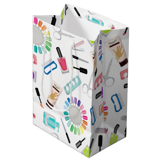Nails Manicure Pedicure Beauty Salon  Mittlere Geschenktüte (Vorderseite Schrägansicht)