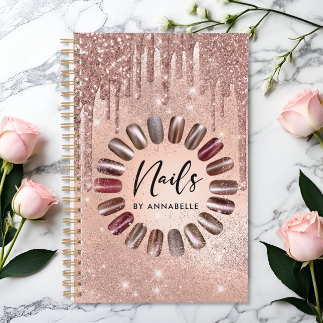 Nails Moderne Rose Gold Glitzer Tropfen Termine Planer (Von Creator hochgeladen)