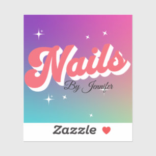 Nails Multicolor Logo Anpassungsname Aufkleber