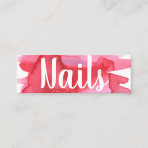 Nails Nail Techncian Watercolor Business Card Mini Visitenkarte