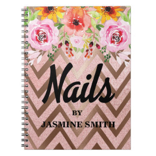 Nails Rose Gold Glitzer Terminplaner Notizblock