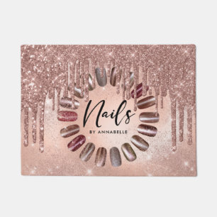 Nails Rose Gold Typografie Fußmatte