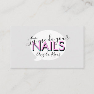 Nails Salon Quote Pink Business Card Visitenkarte