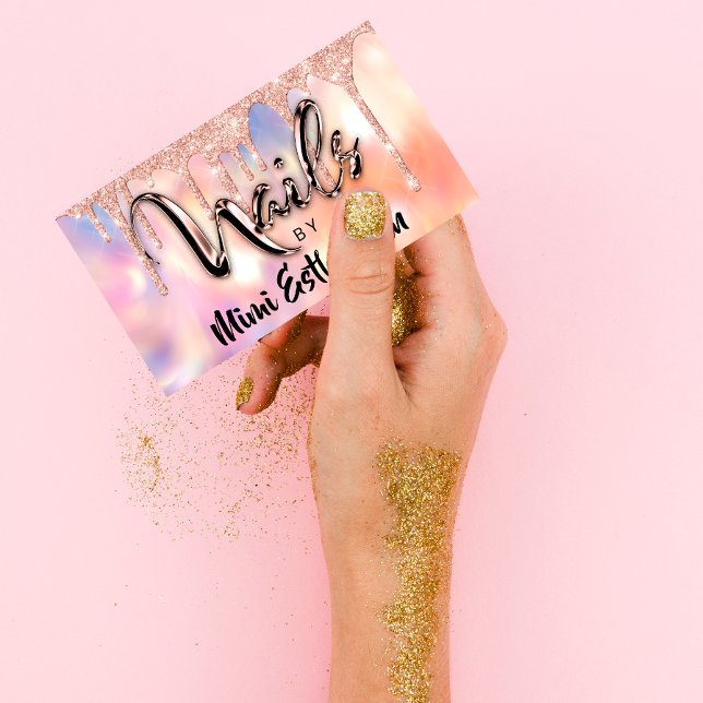 Nails Studio Artist Acrylic Tropfen Glitzer Hologr Visitenkarte (Von Creator hochgeladen)