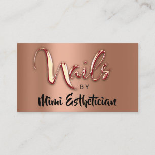 Nails Studio Artist Nails Logo Script Copper Gold Visitenkarte