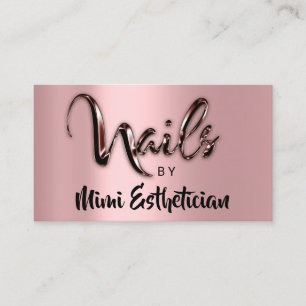 Nails Studio Artist Nails Logo Script-Rose braun Visitenkarte