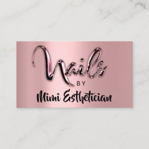 Nails Studio Artist Nails Logo-Skript Rosa Rose Visitenkarte