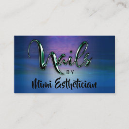 Nails Studio Artist Nails Script Logo Blue Navy Visitenkarte