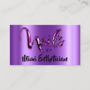 Nails Studio Artist Nails Script Logo Lila Pink Visitenkarte