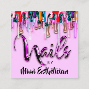 Nails Studio Artist Nails Script Tropfen Pinky Quadratische Visitenkarte