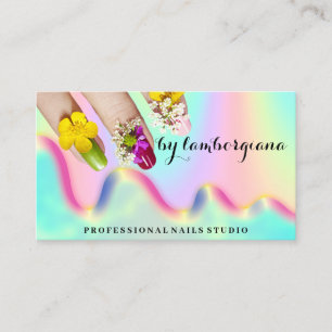 Nails Studio Logo Holograph QR Code Mermaid Visitenkarte