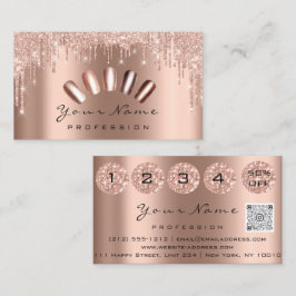 Nails Studio Tropfen Glitzer Manicure QR Code Visitenkarte