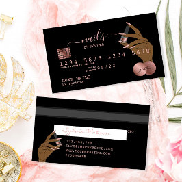 Nails Techniker Kreditkarte Styling Rose Gold Trop Visitenkarte