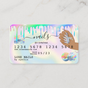 Nails Technischer Credit Card Styled Holograph Tro Visitenkarte