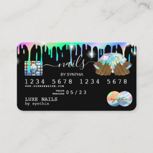 Nails Technischer Credit Card Styled Holograph Tro Visitenkarte