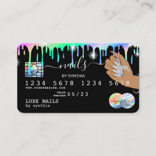 Nails Technischer Credit Card Styled Holograph Tro Visitenkarte