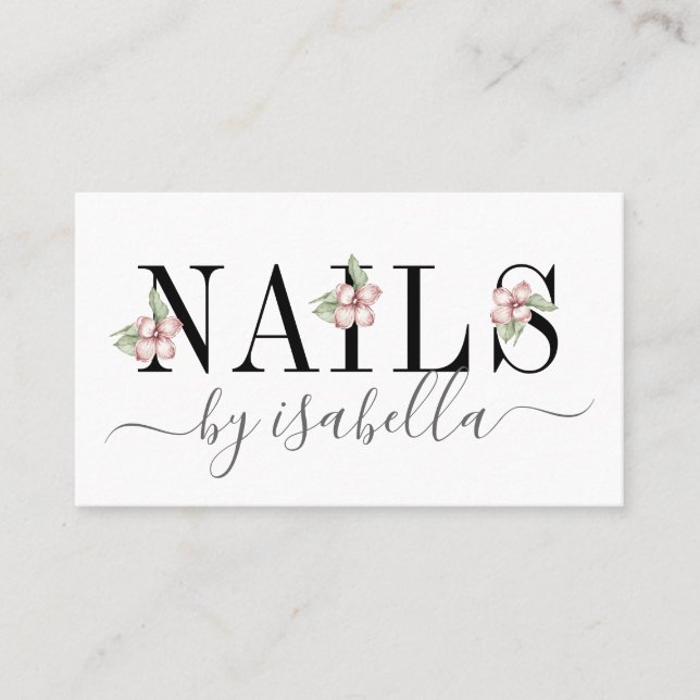 Nails Typografie Business Card Visitenkarte (Vorderseite)