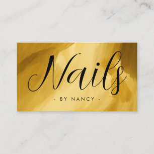 Nails Typografie Gold Pinselstriche Business Visitenkarte