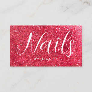 Nails Typografie Red Gold Glitzer Visitenkarte