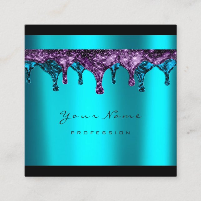Nails Wachs Epilation Blue Ocean Turquois Quadratische Visitenkarte (Vorderseite)