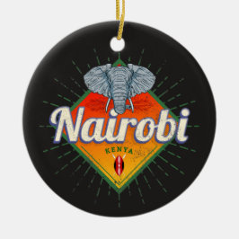 Nairobi Hauptstadt Kenya Elephant Vintages Afrika Keramik Ornament