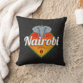 Nairobi Hauptstadt Kenya Elephant Vintages Afrika Kissen