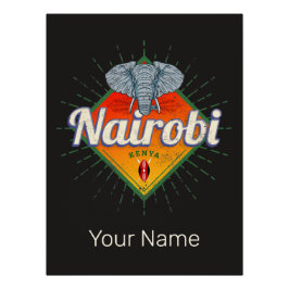 Nairobi Hauptstadt Kenya Elephant Vintages Afrika Poster
