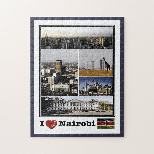 Nairobi - I Liebe Mosaik - Kenia - Puzzle (Vertikal)