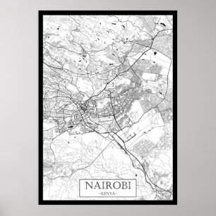 Nairobi Kenia Karte Poster