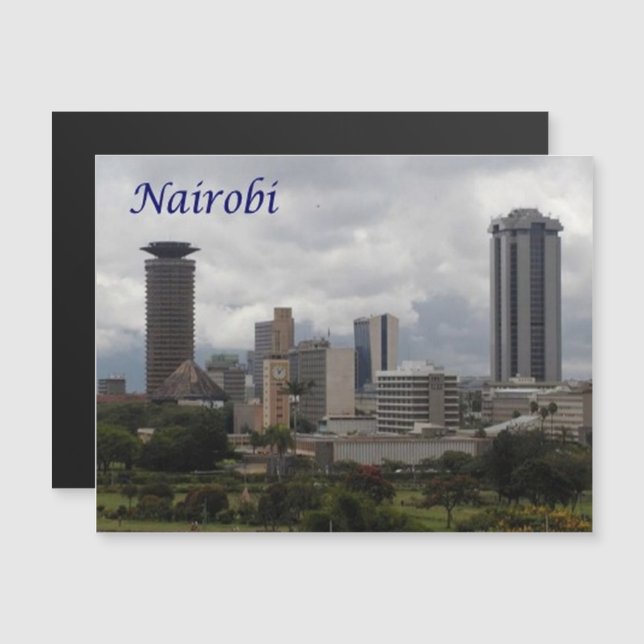 Nairobi - Kenia - Panorama - Magnetkarte (Vorne/Hinten)