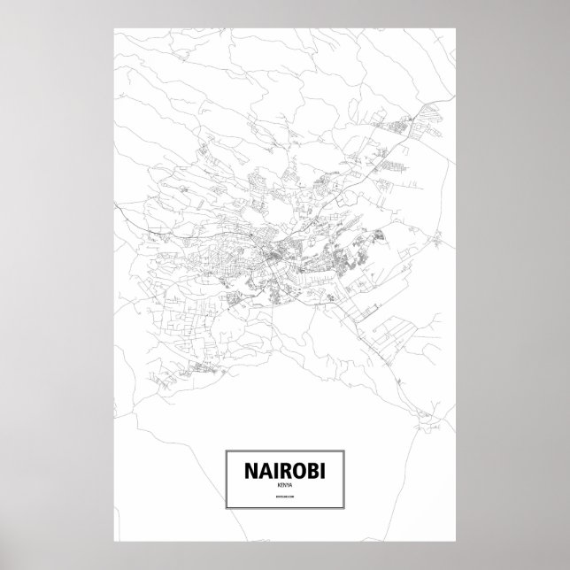 Nairobi, Kenia (schwarz auf weiß) Poster (Vorne)