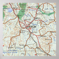 Nairobi Kenia Topografische Karte