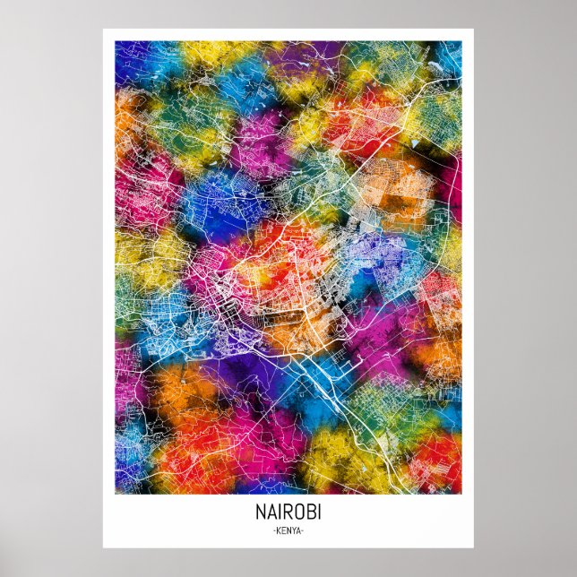 Nairobi Kenya City Map Poster (Vorne)