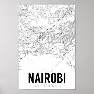 Nairobi Kenya Minimalistisch Map Art Poster