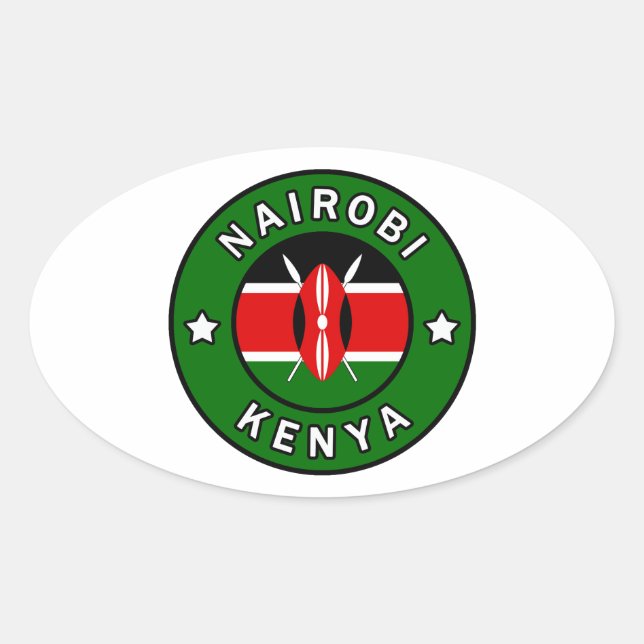 Nairobi Kenya Ovaler Aufkleber (Vorderseite)