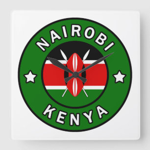 Nairobi Kenya Quadratische Wanduhr