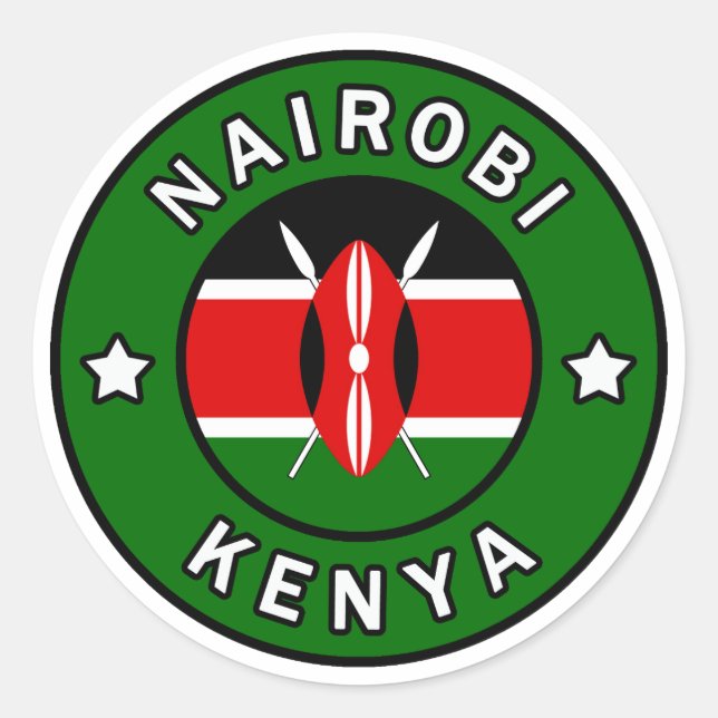 Nairobi Kenya Runder Aufkleber (Vorderseite)