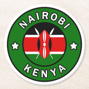 Nairobi Kenya Runder Pappuntersetzer