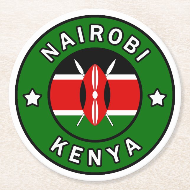 Nairobi Kenya Runder Pappuntersetzer (Vorderseite)