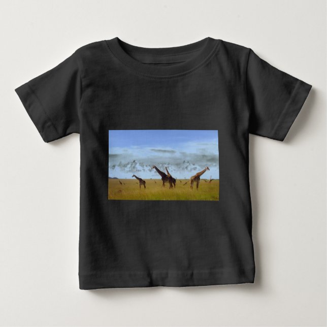 Nairobi Nationalpark Giraffe Design Baby T-shirt (Vorderseite)