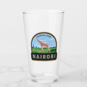 Nairobi Nationalpark Giraffi Wandern Vintag Glas