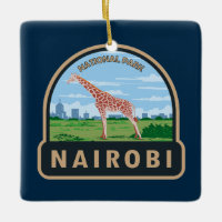Nairobi Nationalpark Giraffi Wandern Vintag