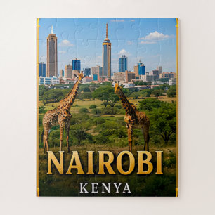 Nairobi-Skyline und Wildlife-Abenteuer Puzzle