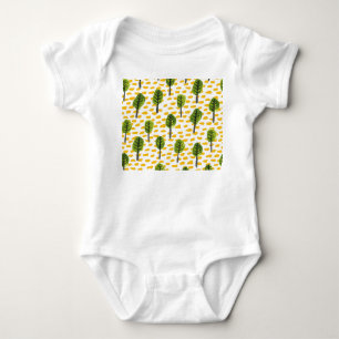 Naive Green Black Tree Muster Baby Strampler